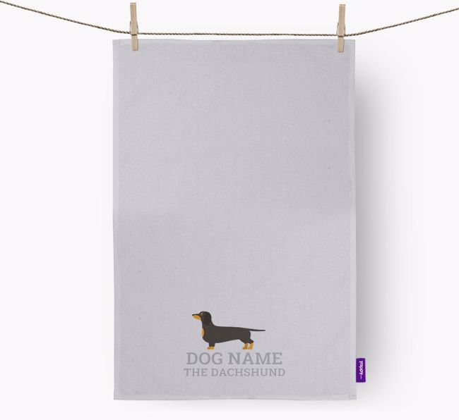 Personalised '{dogsName} The {breedFullName}' Tea Towel